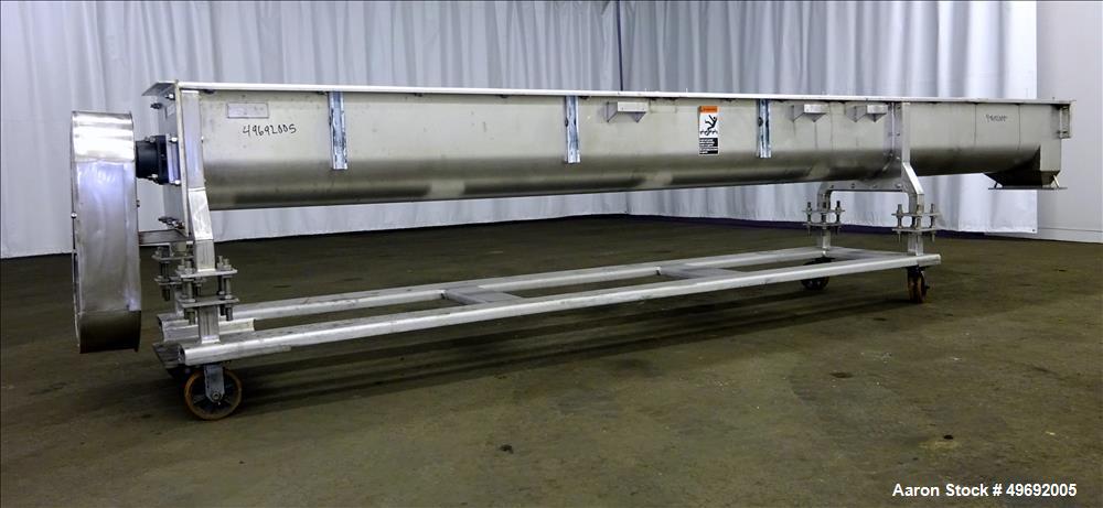 Used- Martin Conveyor Division Screw Conveyor, 304 Stainless Steel.