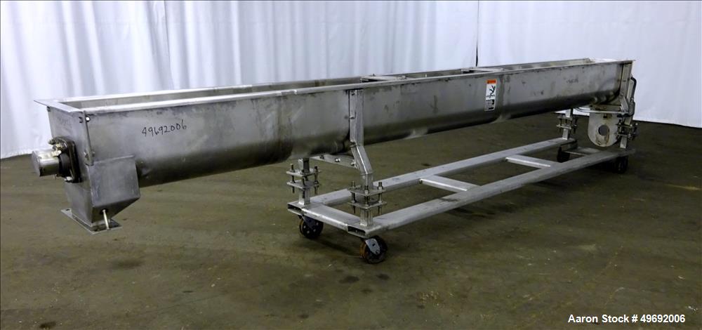 Used- Martin Conveyor Division Screw Conveyor, 304 Stainless Steel.