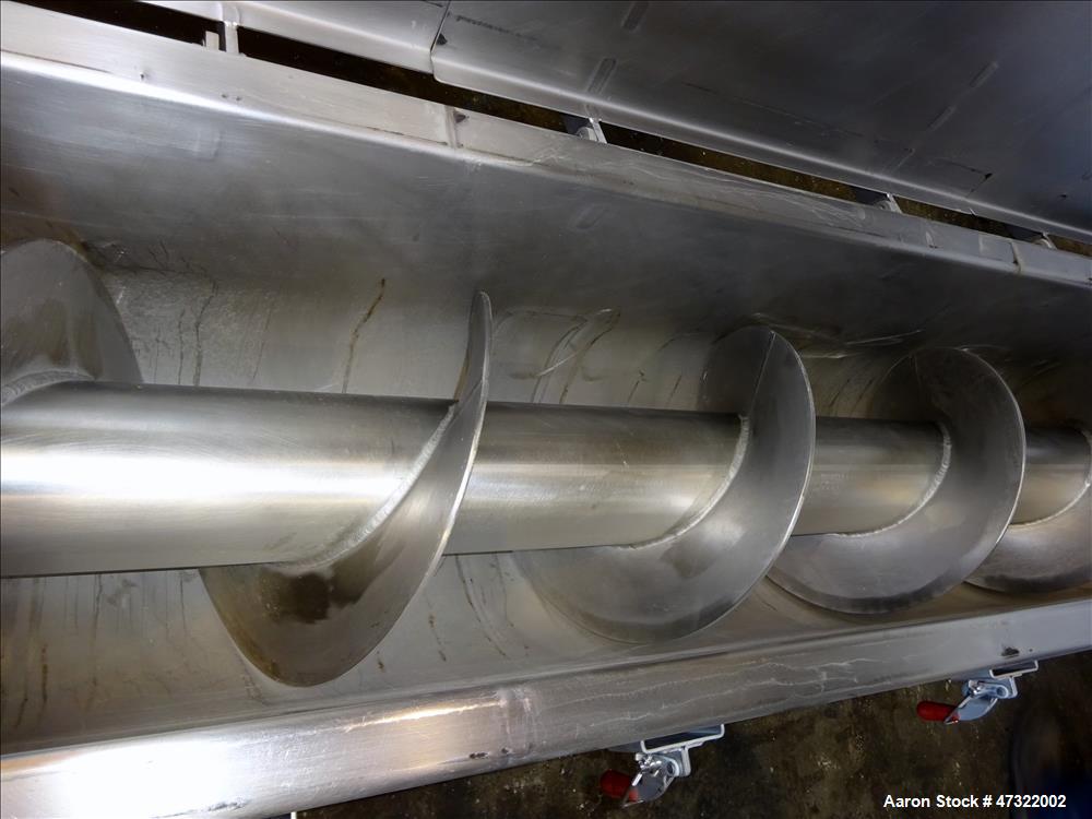 Used Mepaco Inclined Screw Conveyor, Model 172, 304 Stainless Steel.