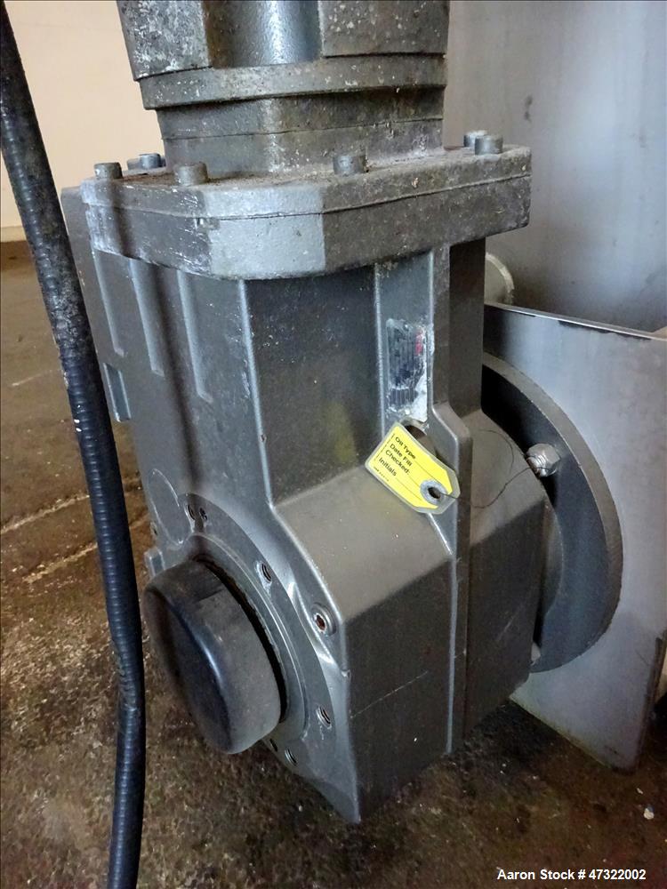 Used Mepaco Inclined Screw Conveyor, Model 172, 304 Stainless Steel.