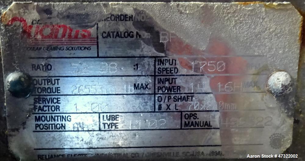 Used Mepaco Inclined Screw Conveyor, Model 172, 304 Stainless Steel.