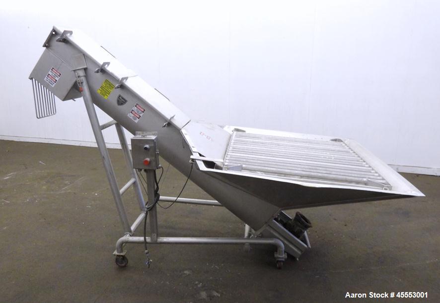 Used Stainless Steel Mepaco Inclined Screw Conveyor, Model 185