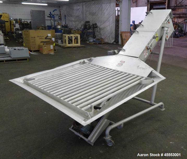 Used Stainless Steel Mepaco Inclined Screw Conveyor, Model 185