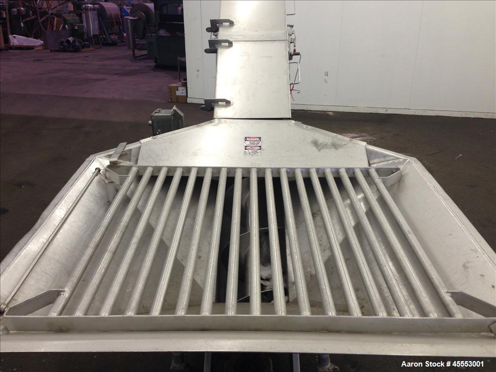 Used Stainless Steel Mepaco Inclined Screw Conveyor, Model 185