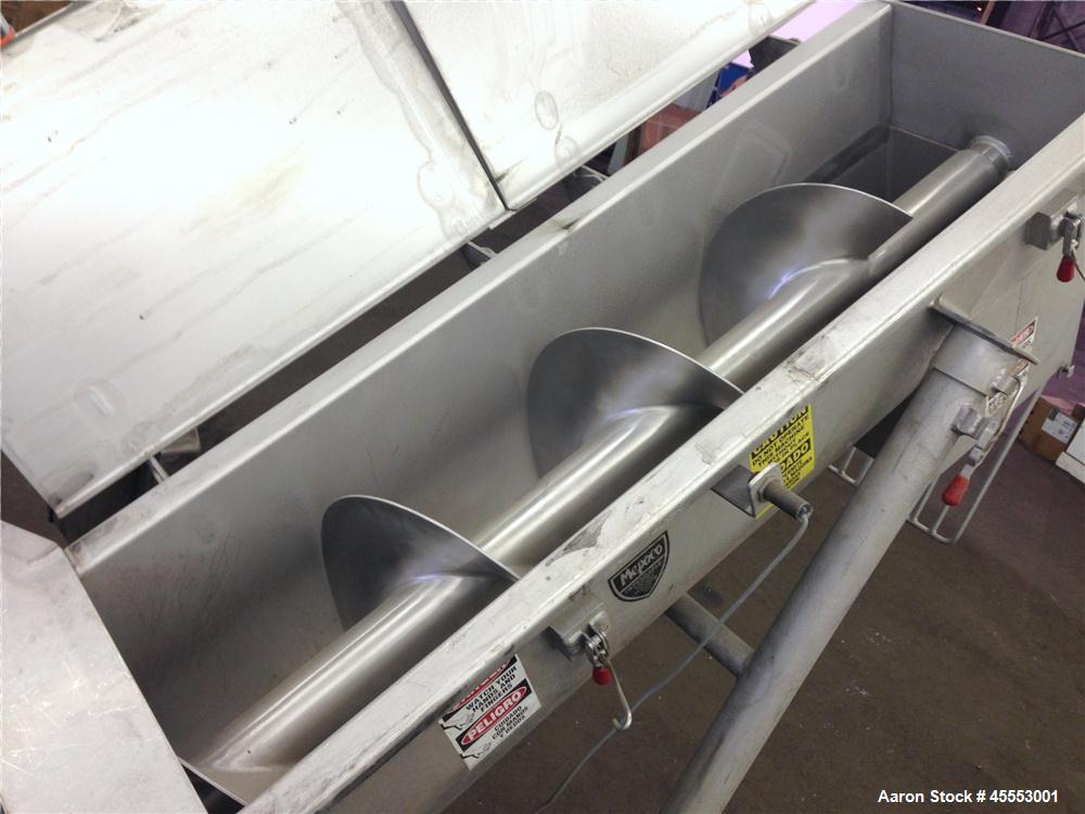 Used Stainless Steel Mepaco Inclined Screw Conveyor, Model 185
