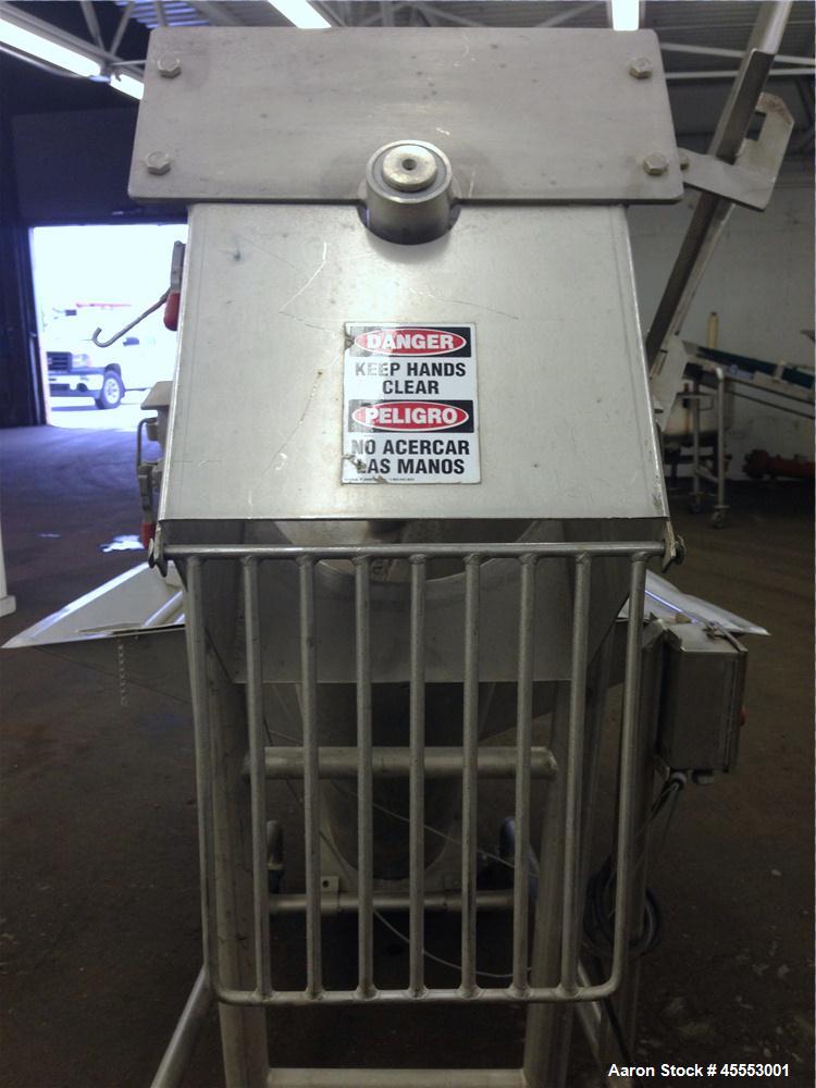 Used Stainless Steel Mepaco Inclined Screw Conveyor, Model 185