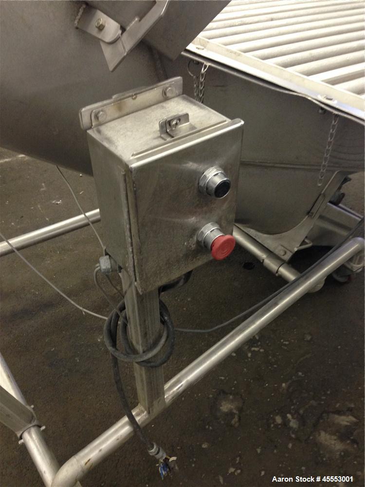 Used Stainless Steel Mepaco Inclined Screw Conveyor, Model 185