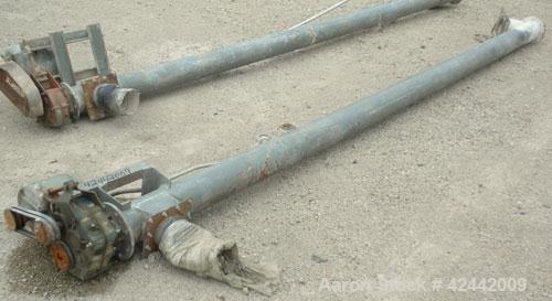 Used Tubular Screw Conveyor, carbon steel. Approximate 5'' diameter x 179'' long screw, 6-1/2'' diameter enclosed tube. 5-1/2'' Diameter inlet/outlet. Driven by a 2 hp, 3/60/208-220/440 volt, 1730 rp...