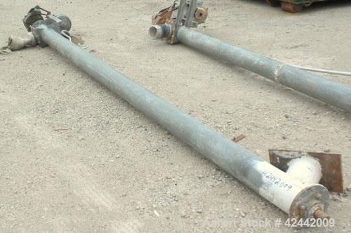 Used Tubular Screw Conveyor, carbon steel. Approximate 5'' diameter x 179'' long screw, 6-1/2'' diameter enclosed tube. 5-1/2'' Diameter inlet/outlet. Driven by a 2 hp, 3/60/208-220/440 volt, 1730 rp...