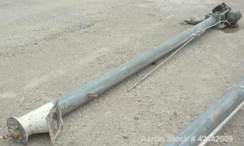Used Tubular Screw Conveyor, carbon steel. Approximate 5'' diameter x 179'' long screw, 6-1/2'' diameter enclosed tube. 5-1/2'' Diameter inlet/outlet. Driven by a 2 hp, 3/60/208-220/440 volt, 1730 rp...
