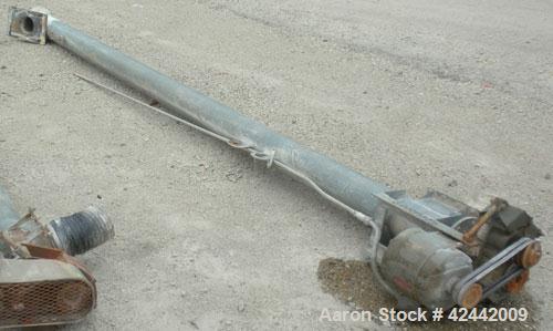 Used Tubular Screw Conveyor, carbon steel. Approximate 5'' diameter x 179'' long screw, 6-1/2'' diameter enclosed tube. 5-1/2'' Diameter inlet/outlet. Driven by a 2 hp, 3/60/208-220/440 volt, 1730 rp...