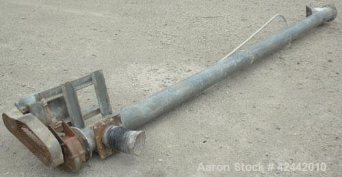 Used Tubular Screw Conveyor, carbon steel. Approximate 5'' diameter x 179'' long screw, 6-1/2'' diameter enclosed tube. 5-1/2'' Diameter inlet, 6-1/2'' x 10-1/2'' outlet. Driven by a 2 hp, 3/60/208-2...