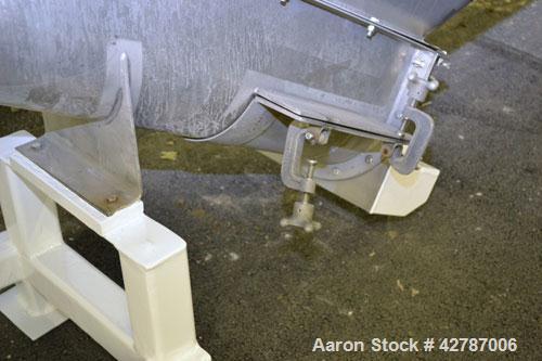 Used Inclined Screw Conveyor, 304 Stainless Steel. 9" Diameter x 101" long x 2’’ pitch screw. 10’’ Wide trough with (1) section hinged cover. End feed hopper with hinged safety grate. Top outlet, app...