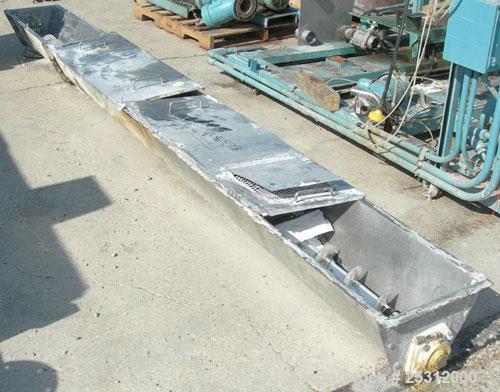 Used- Screw Conveyor, Approximate 6" Diameter x 156'' long, Stainless Steel, Horizontal. Last used on a Paddle mixer dischar...