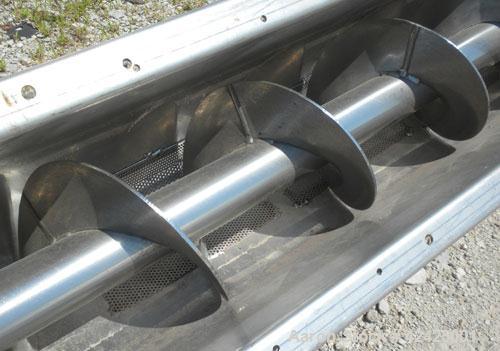 Used Conveying Engineering Screw Conveyor, 304 Stainless Steel. 9'' Diameter x 360'' long x 4-1/2'' pitch screw, (2) sections (1) 240'' long, (1) 120'' long. Trough 10'' wide x 12'' deep with top coo...