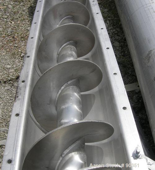 Unused- Screw conveyor, 316 stainless steel, vertical section.9" diameter screw x approximately 102" long x 2" pitch.Tubular trough 10" diameter.Driven by a 5 hp, 3/60/230/460 volt, 1725 rpm XP gear ...