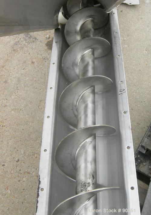Unused- Screw conveyor, 316 stainless steel, vertical section.9" diameter screw x approximately 102" long x 2" pitch.Tubular trough 10" diameter.Driven by a 5 hp, 3/60/230/460 volt, 1725 rpm XP gear ...