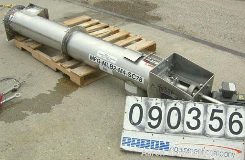 Used USED: Dalex Screw Conveyor, 304 stainless steel.9" diameter screw x approximately 74 1/2" long x 4" pitch.Tubular trough 10" diameter.Driven by a 1 1/2 hp, 3/60/230/460 volt, 1750 rpm XP motor t...