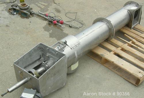 Used USED: Dalex Screw Conveyor, 304 stainless steel.9" diameter screw x approximately 74 1/2" long x 4" pitch.Tubular trough 10" diameter.Driven by a 1 1/2 hp, 3/60/230/460 volt, 1750 rpm XP motor t...