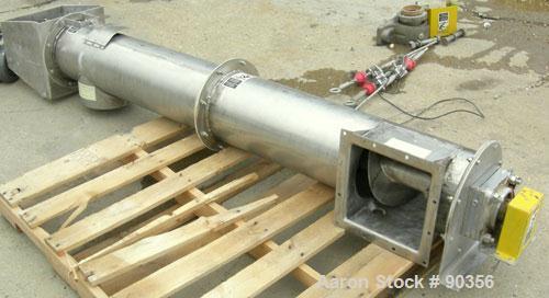 Used USED: Dalex Screw Conveyor, 304 stainless steel.9" diameter screw x approximately 74 1/2" long x 4" pitch.Tubular trough 10" diameter.Driven by a 1 1/2 hp, 3/60/230/460 volt, 1750 rpm XP motor t...