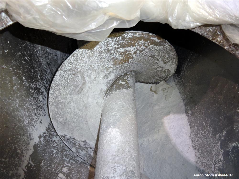 Used Nord-Sen Metal Industries Screw Conveyor, Stainless Steel. Approximate 12" diameter x 180" long x 6" pitch screw. Driven by a 3hp, 3/60/208-230/460 volt, 1760 rpm motor thru a Dodge torque arm r...