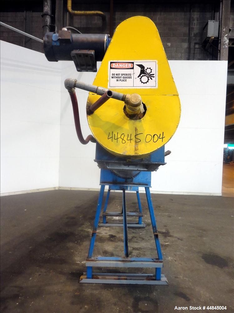 Used Ohio Inclined Screw Conveyor, 304 Stainless Steel. Approximate 12" diameter x 239" long x 3-1/2" pitch cored screw, driven by a 2 hp, 180 volt, 1750 rpm gear motor, no gear ratio. Jacketed troug...