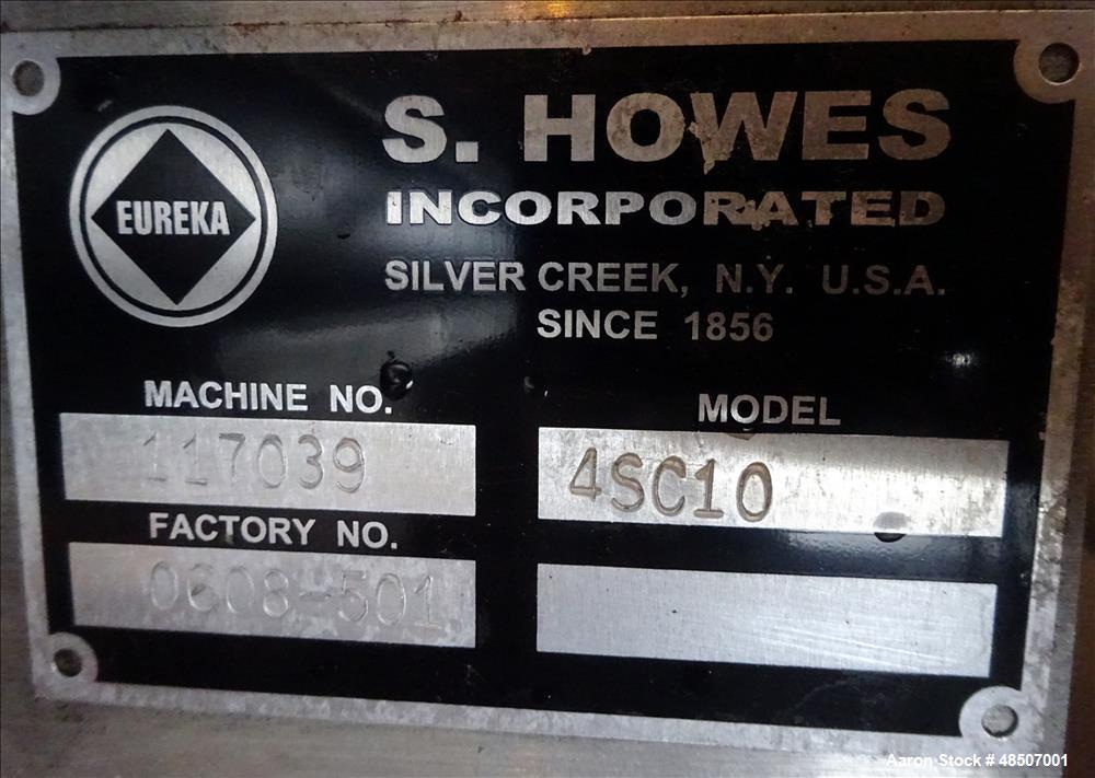 Used S. Howes Screw Conveyor, Model 4SC10, 304 Stainless Steel.