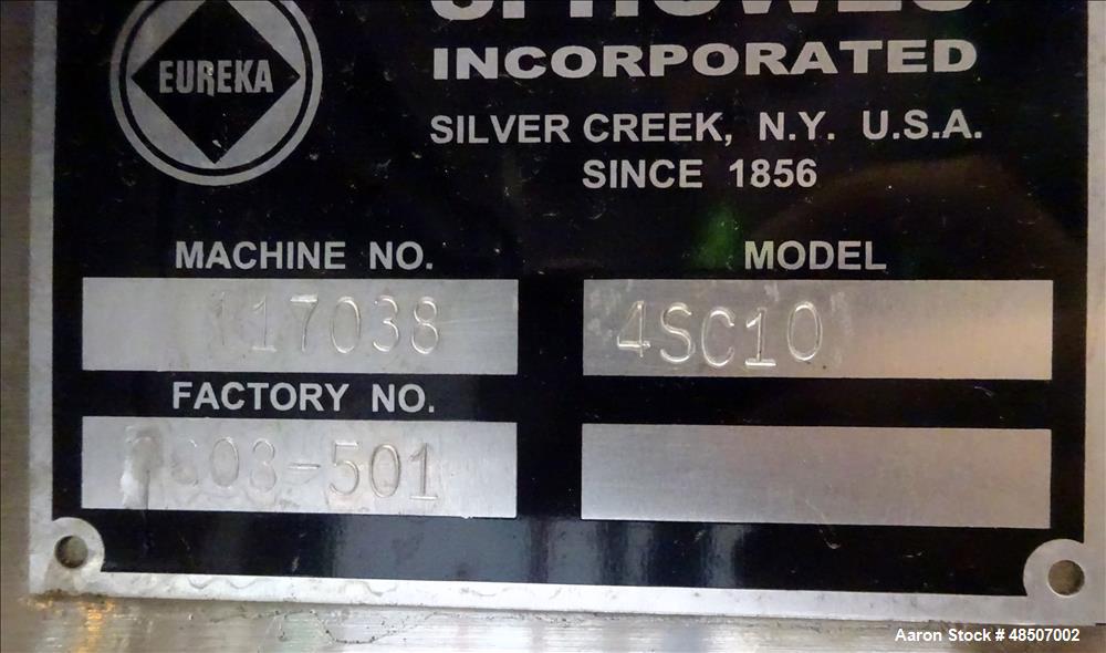 Used S. Howes Screw Conveyor, Model 4SC10, 304 Stainless steel.