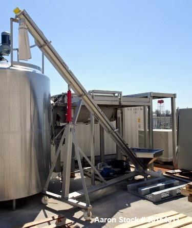 Used S. Howes Inclined Screw Conveyor, Model 6SC20, Stainless Steel. Approximate 6" diameter x 20' long screw. 8' discharge height. Driven by a 1.5hp, 3/60/208-230/460 volt, 1760 rpm motor. Includes ...