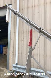 Used S. Howes Inclined Screw Conveyor, Model 6SC20, Stainless Steel. Approximate 6" diameter x 20' long screw. 8' discharge height. Driven by a 1.5hp, 3/60/208-230/460 volt, 1760 rpm motor. Includes ...