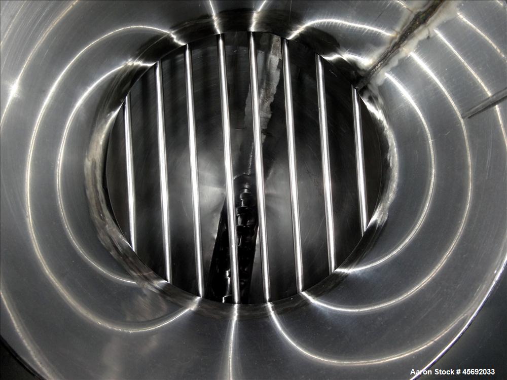 Used S. Howes Split Tube Screw Conveyor, Stainless Steel. 4" diameter x 156" long screw. Approximate capacity 70 to 120 feet. Hinged screw covers. Stainless Steel feed hopper 36" diameter x 13" strai...