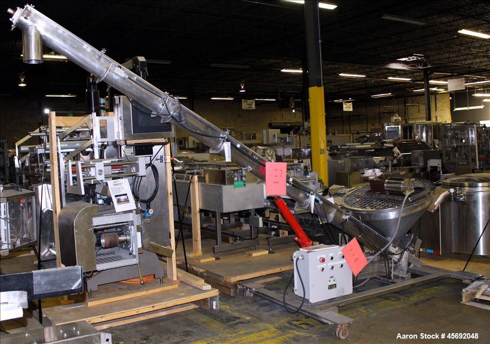 Used S. Howes Split Tube Screw Conveyor, Stainless Steel. 5" diameter x 167" long screw. Driven by 1 hp, 208-230/460, 1740 rpm, washdown motor. 36" diameter feed hopper with agitator. Driven by 1 hp,...