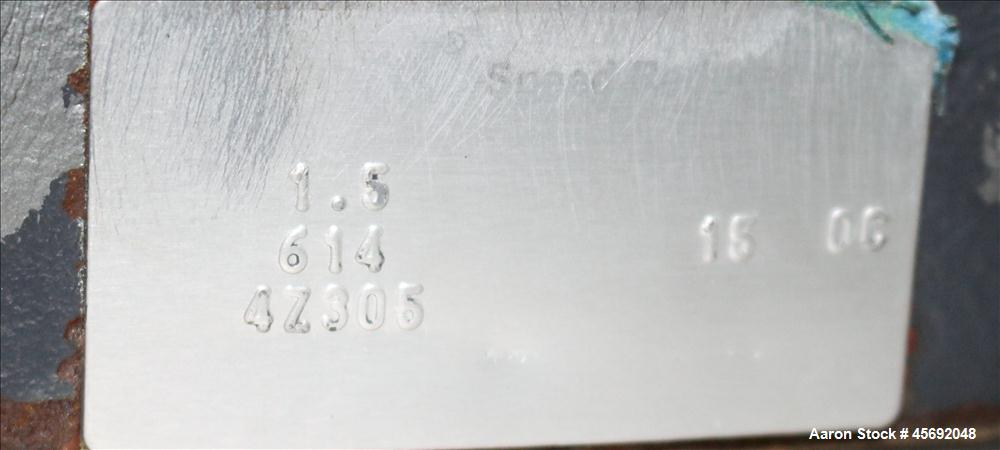 Used S. Howes Split Tube Screw Conveyor, Stainless Steel. 5" diameter x 167" long screw. Driven by 1 hp, 208-230/460, 1740 rpm, washdown motor. 36" diameter feed hopper with agitator. Driven by 1 hp,...