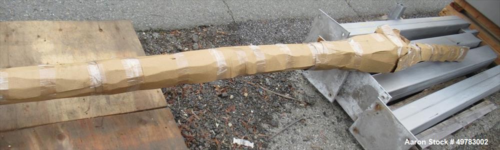 Used Spiroflow Stainless Steel Flexible Screw Conveyor, Model 412B19. Approximate 3" diameter x 20' long screw, inside 4" diameter stainless steel pipe/tube. Driven by a 5hp, 3/60/230/460 volt, 1740 ...
