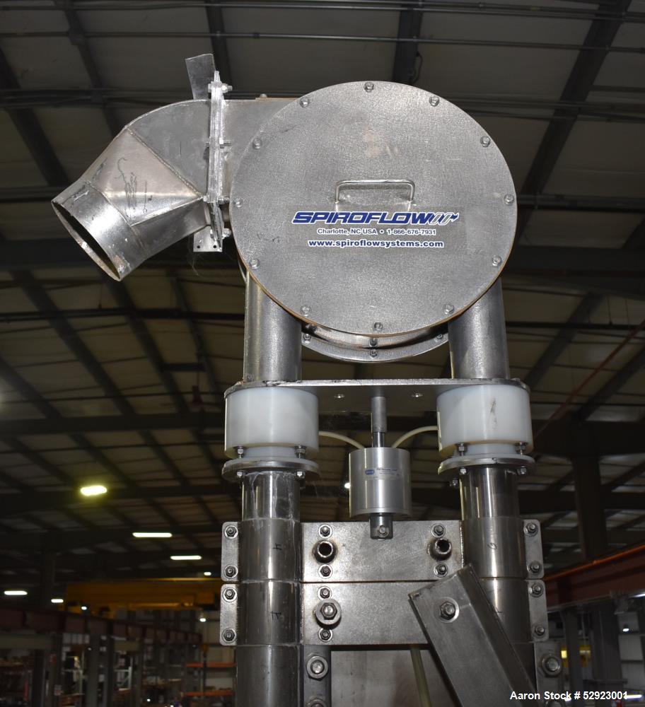 Used SpiroFlow Aeroflow Aero Mechanical Conveyor, 316 Stainless Steel. Approximate 3" diameter tube. Continuous wire rope with polyurethane spaced discs. Driven by a 2hp, 3/60/208-230/460 volt, 1740 ...