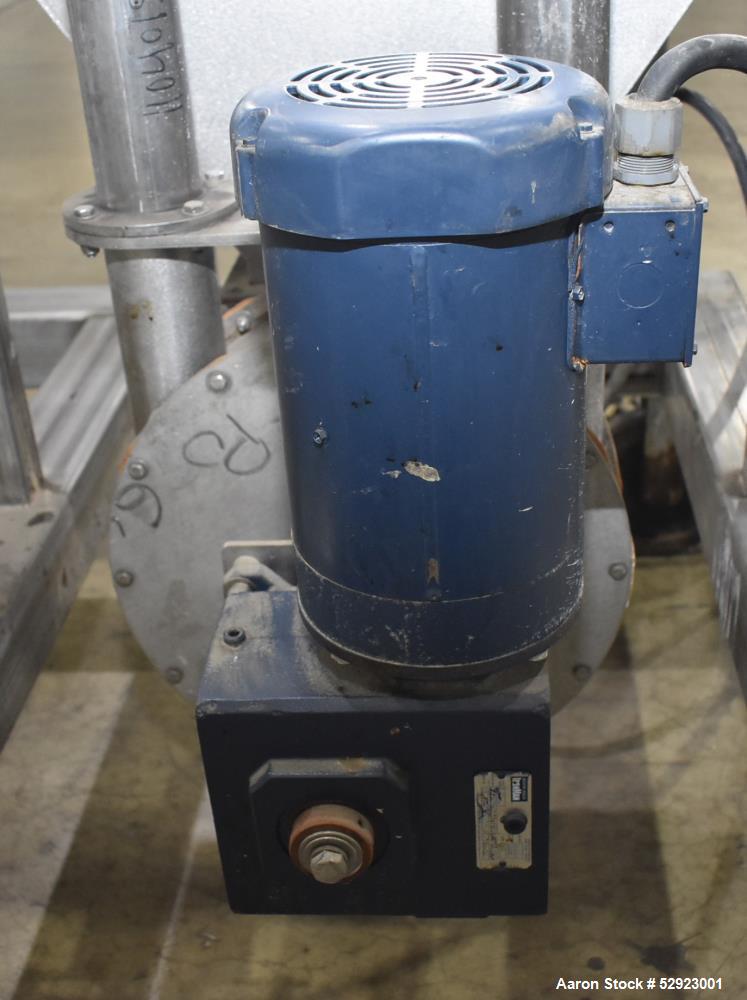 Used SpiroFlow Aeroflow Aero Mechanical Conveyor, 316 Stainless Steel. Approximate 3" diameter tube. Continuous wire rope with polyurethane spaced discs. Driven by a 2hp, 3/60/208-230/460 volt, 1740 ...