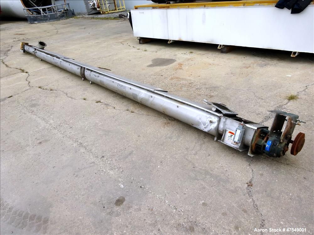 Used Thomas Conveyor Company Screw Conveyor, 304 Stainless Steel, Horizontal.