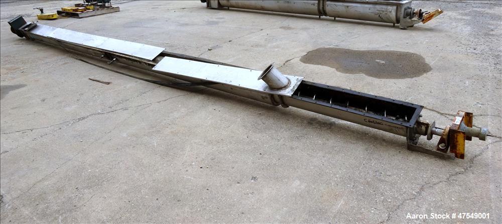 Used Thomas Conveyor Company Screw Conveyor, 304 Stainless Steel, Horizontal.