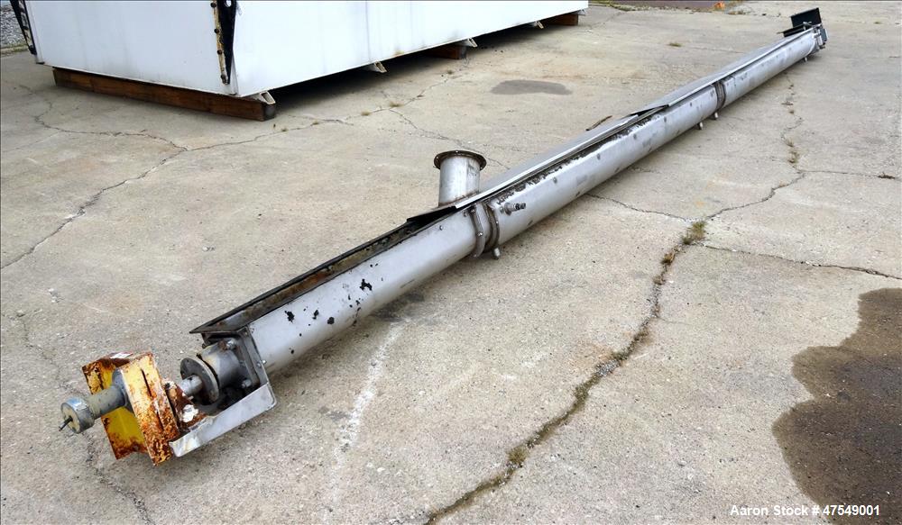 Used Thomas Conveyor Company Screw Conveyor, 304 Stainless Steel, Horizontal.