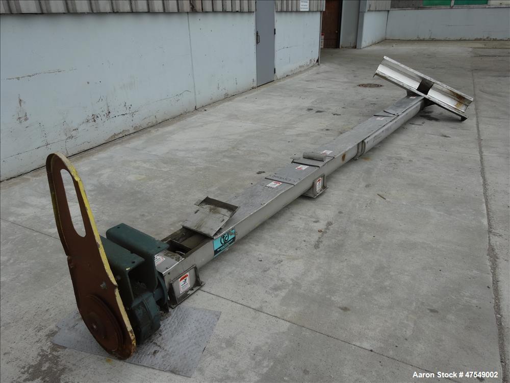 Used Thomas Conveyor Company Screw Conveyor, 304 Stainless Steel, Horizontal.