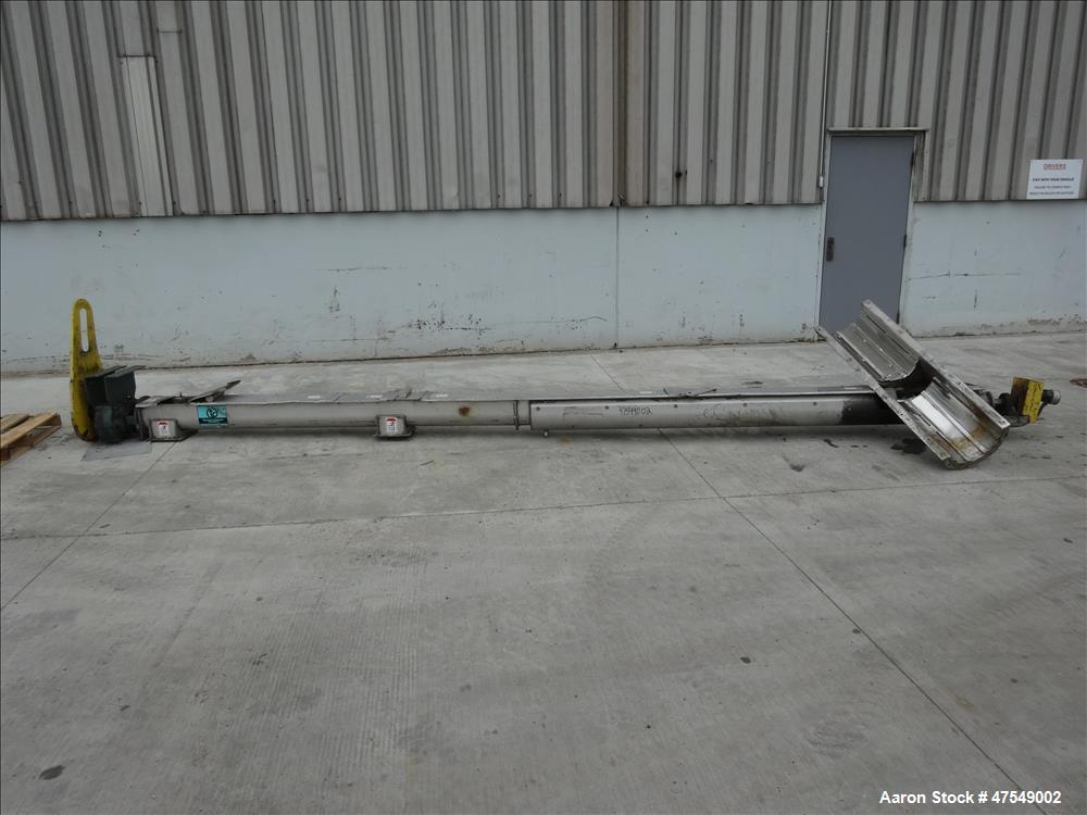 Used Thomas Conveyor Company Screw Conveyor, 304 Stainless Steel, Horizontal.
