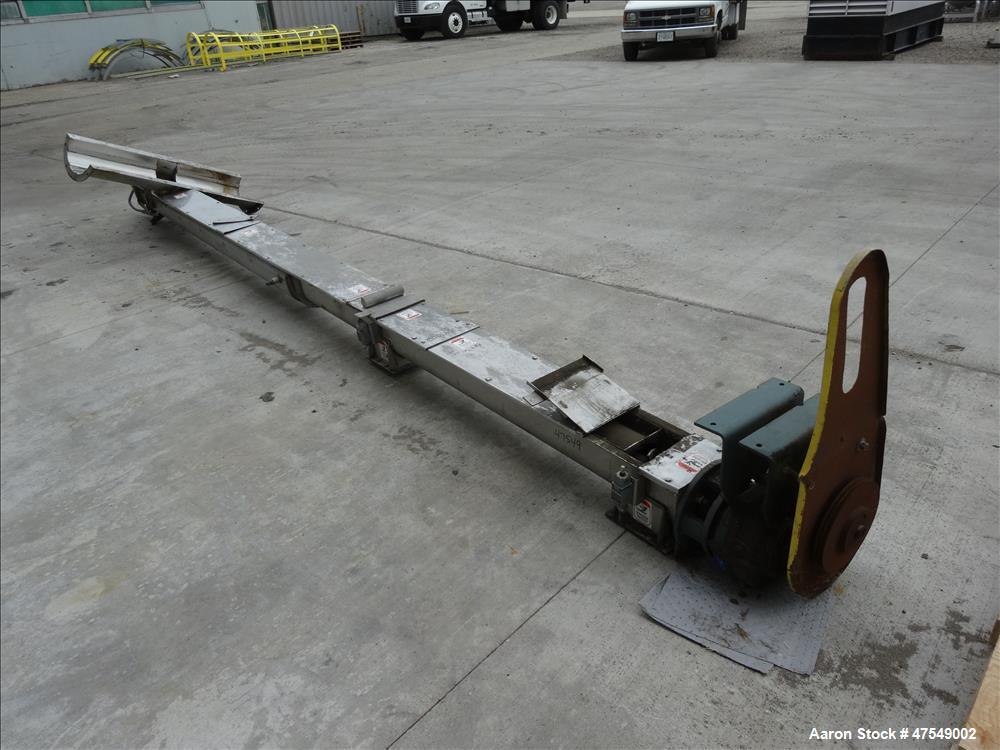 Used Thomas Conveyor Company Screw Conveyor, 304 Stainless Steel, Horizontal.
