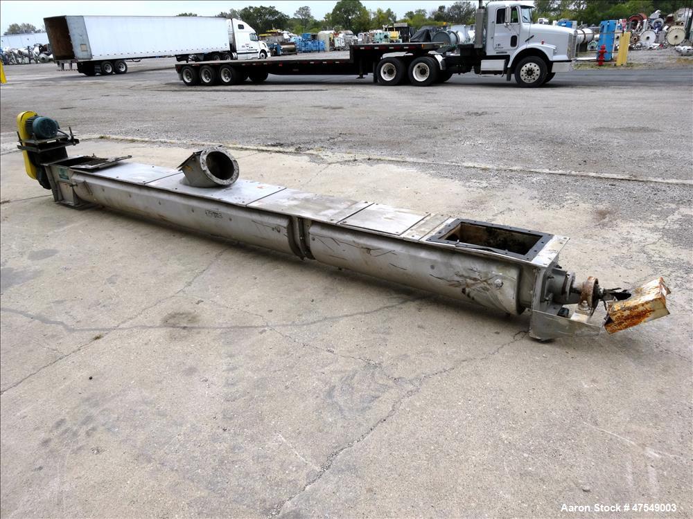 Used Thomas Conveyor Company Screw Conveyor, 304 Stainless Steel, Horizontal.