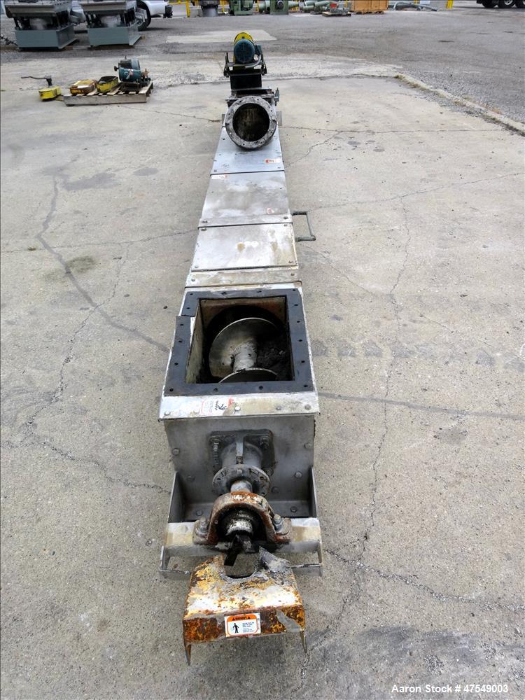 Used Thomas Conveyor Company Screw Conveyor, 304 Stainless Steel, Horizontal.