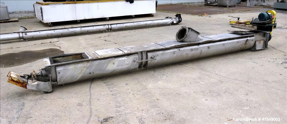 Used Thomas Conveyor Company Screw Conveyor, 304 Stainless Steel, Horizontal.