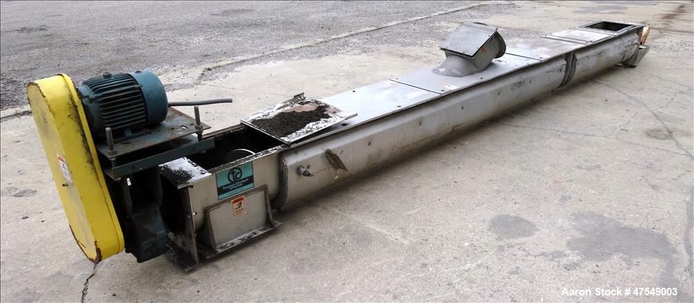 Used Thomas Conveyor Company Screw Conveyor, 304 Stainless Steel, Horizontal.