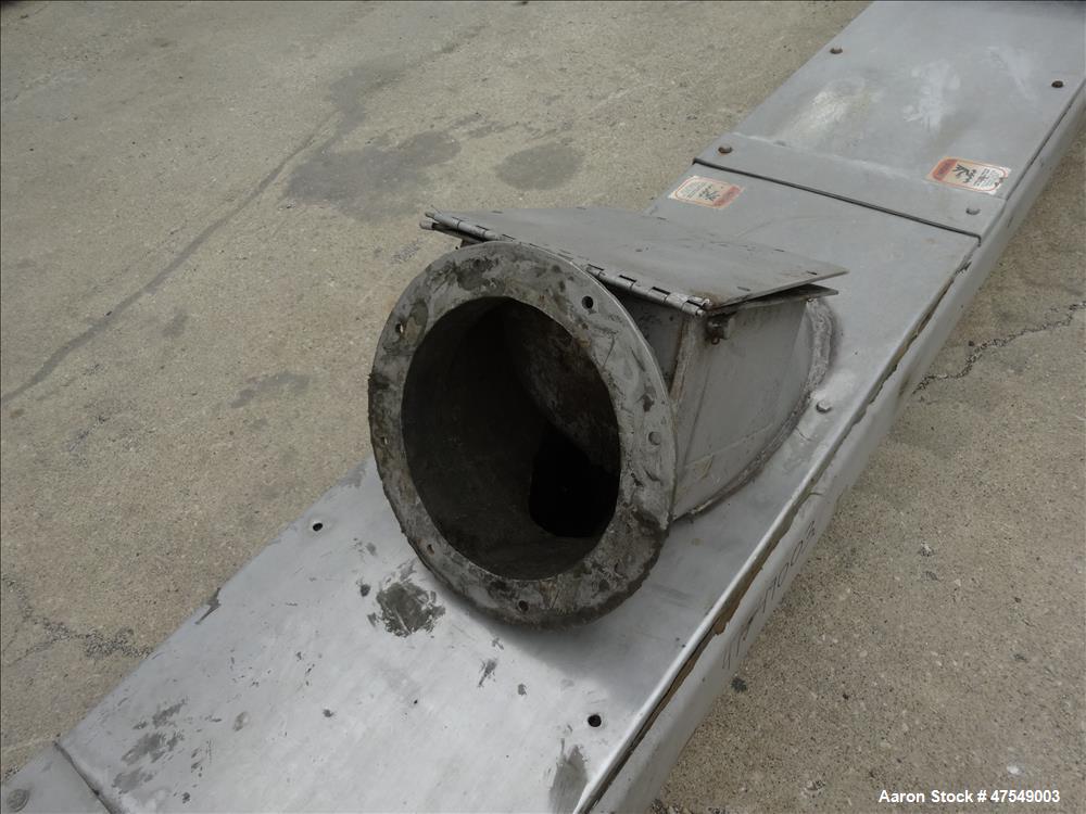 Used Thomas Conveyor Company Screw Conveyor, 304 Stainless Steel, Horizontal.