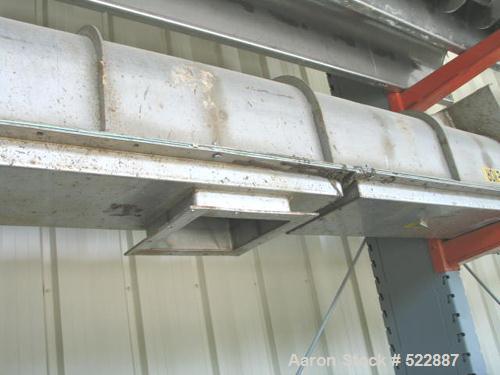 USED: 9" Diameter x 12' long jacketed stainless steel screw conveyor.Inclined design. Drive on discharge end. Three inlets. Sprocket typedrive. No motor or gear reducer. Double outboard bearings on t...
