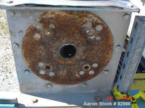 Used Thomas Conveyor Screw Conveyor, 316 Stainless Steel, Horizontal. 8" diameter x 213" long x 4" pitch screw. 10" end top feed, 10" x 10" end bottom outlet.Top bolt on cover with (2) 10" x 10" open...