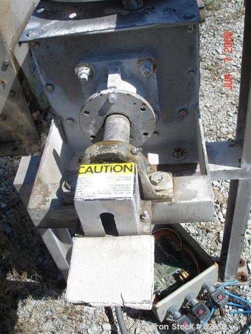 Used Thomas Conveyor Screw Conveyor, 316 Stainless Steel, Horizontal. 8" diameter x 213" long x 4" pitch screw. 10" end top feed, 10" x 10" end bottom outlet.Top bolt on cover with (2) 10" x 10" open...